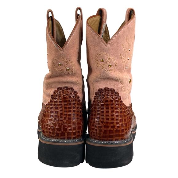 Ariat Women's Fatbaby Brown Pink Western Cowgirl Boot Size 11 B - Picture 7 of 12